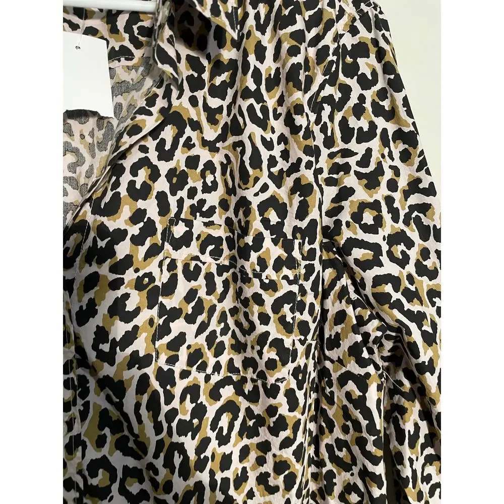 NWT J. Crew Factory Leopard Button-up Cotton Poplin Shirt‎ in Signature Fit
